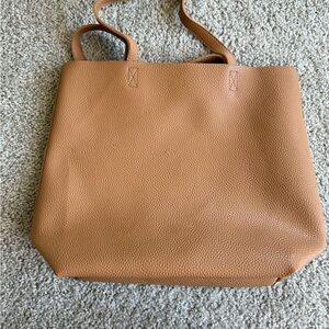 Urban Outfitters Tan Leather Tote Bag Minimalist Design